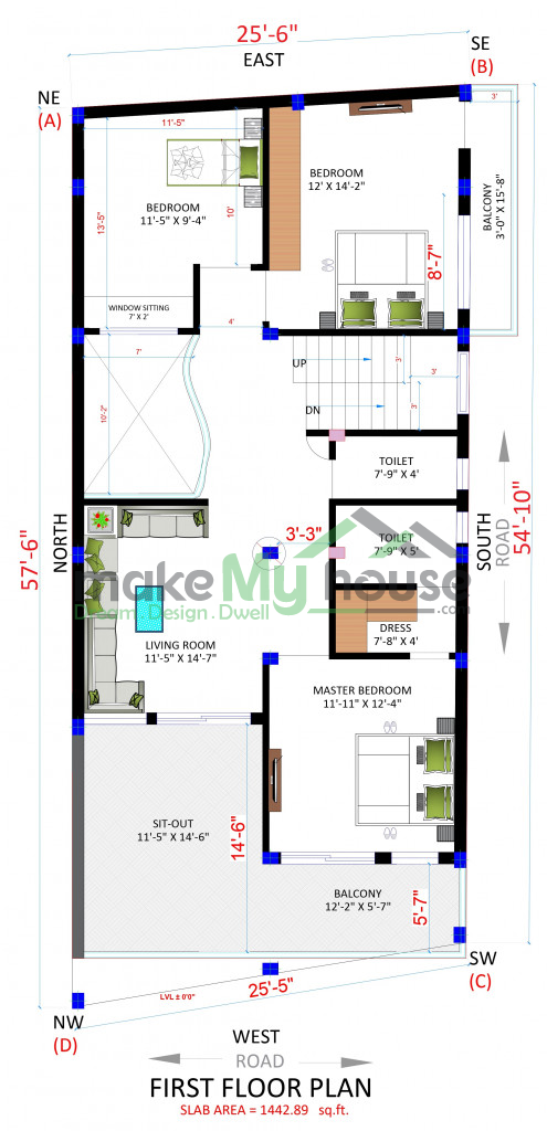 Triplex floor plan