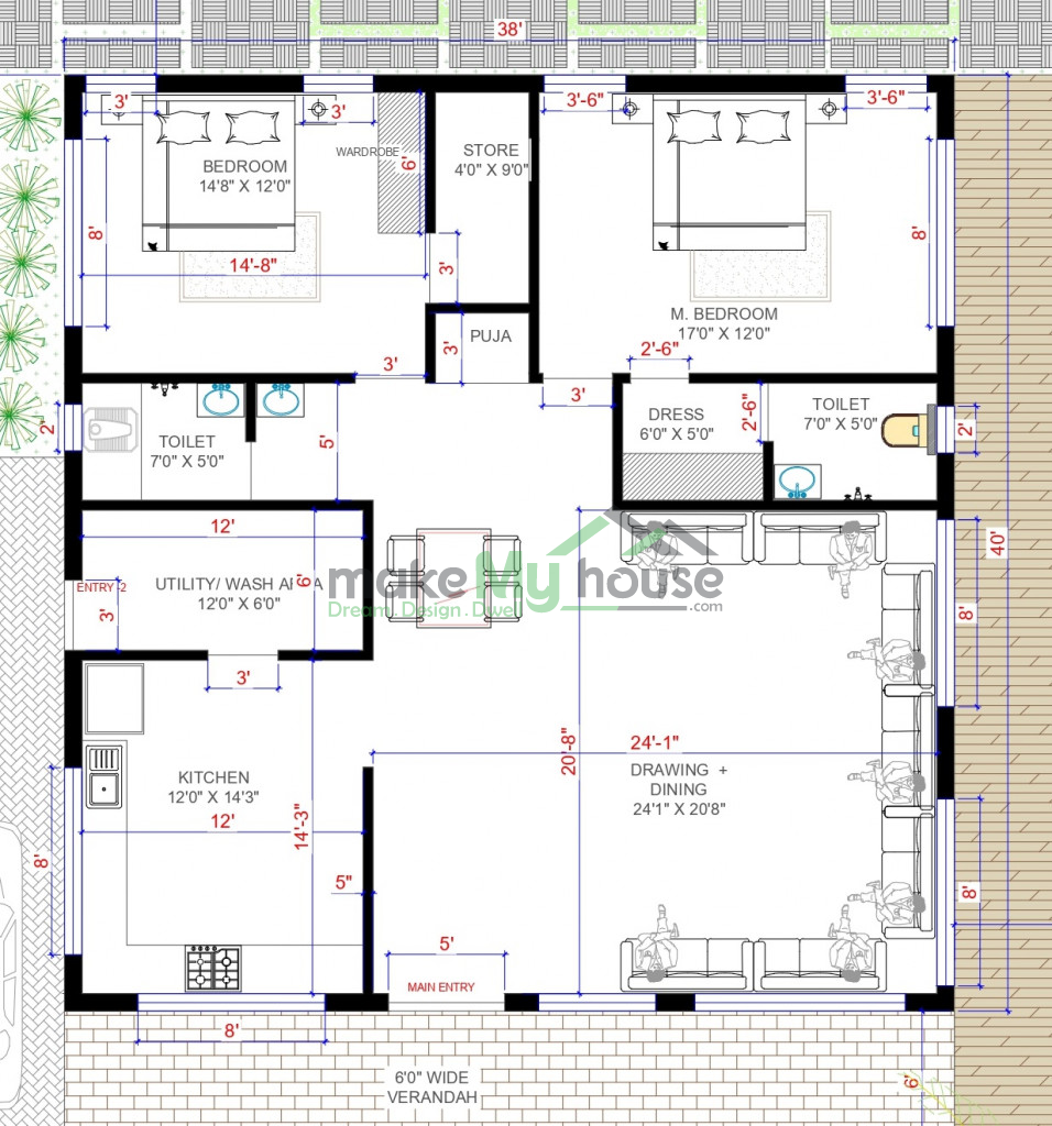 105x94 floor plan