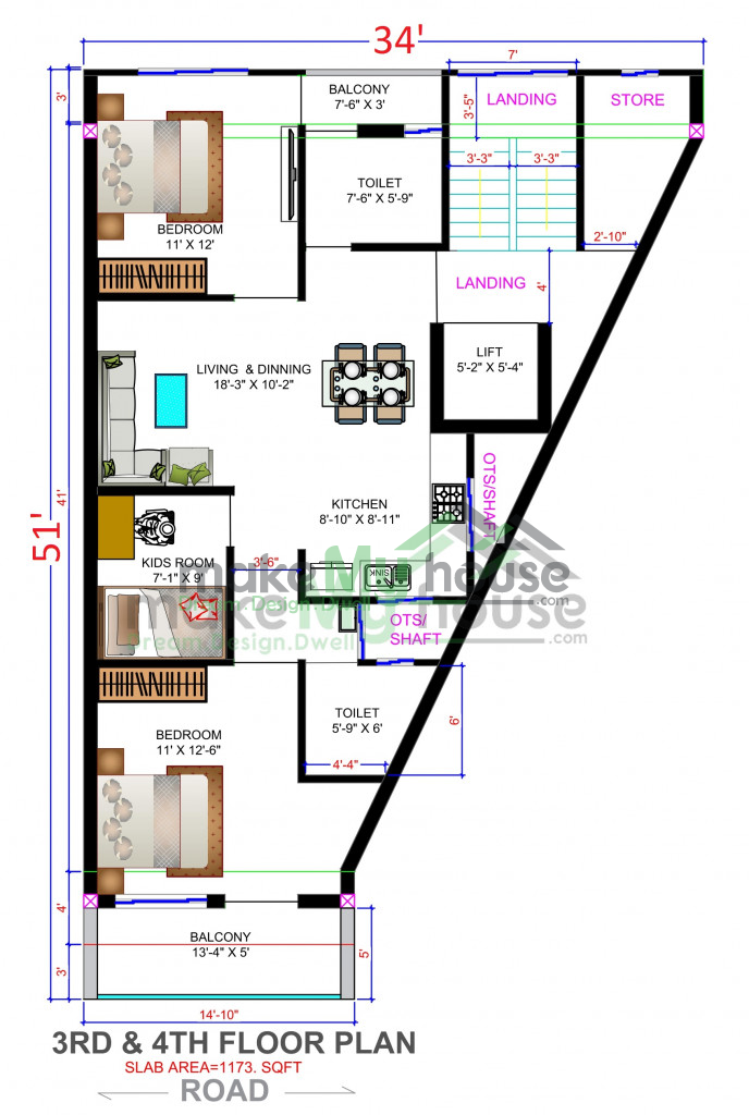 23ft x 46ft Exterior Elevation Design