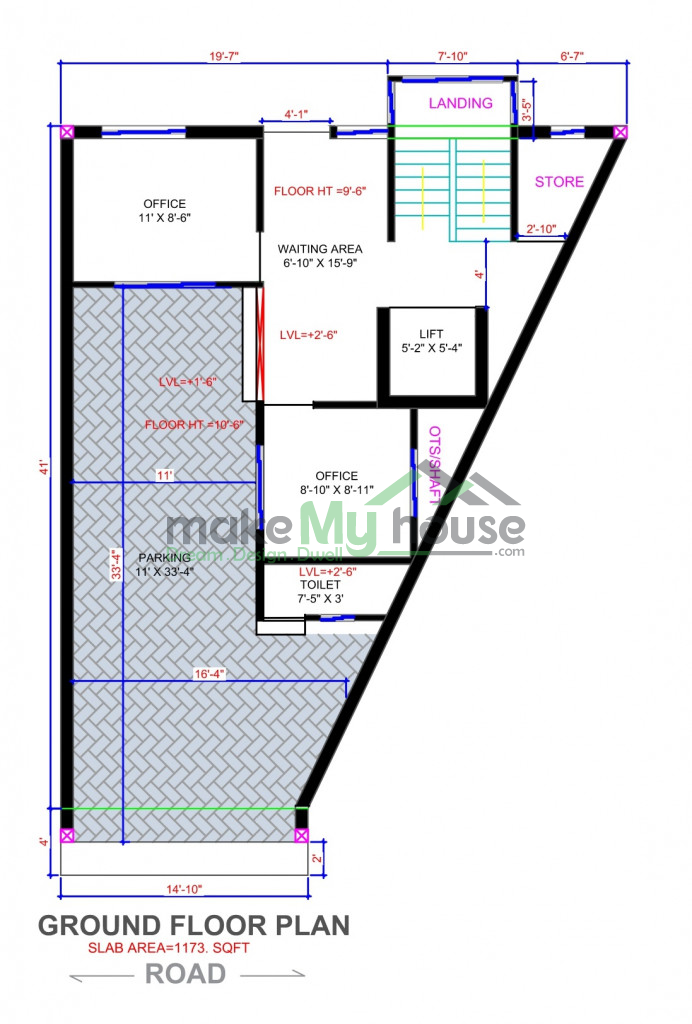 G+4 house elevation design