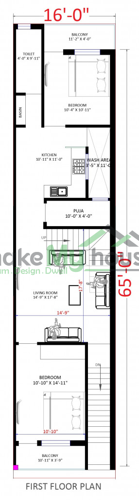 16x65 floor plan