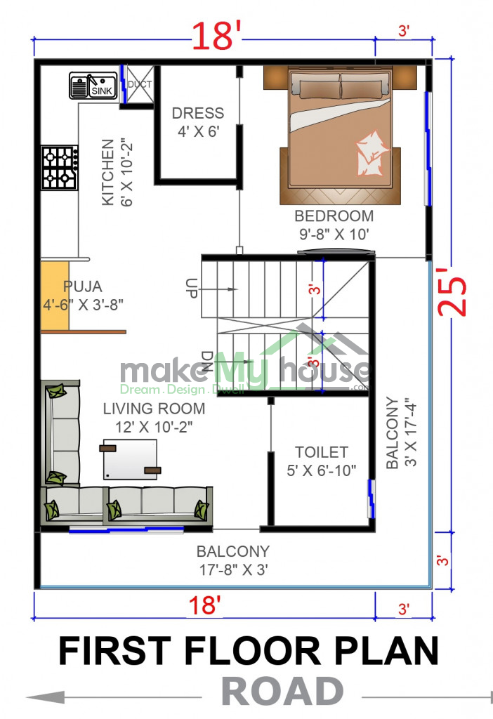 18ft x 25ft Architect in Gurgaon [HR]