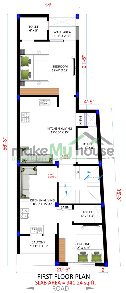 1100Sqft Home Design