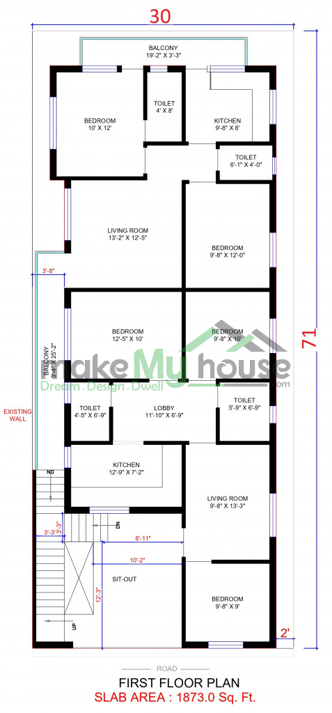 30ft x 72ft 3D House Design