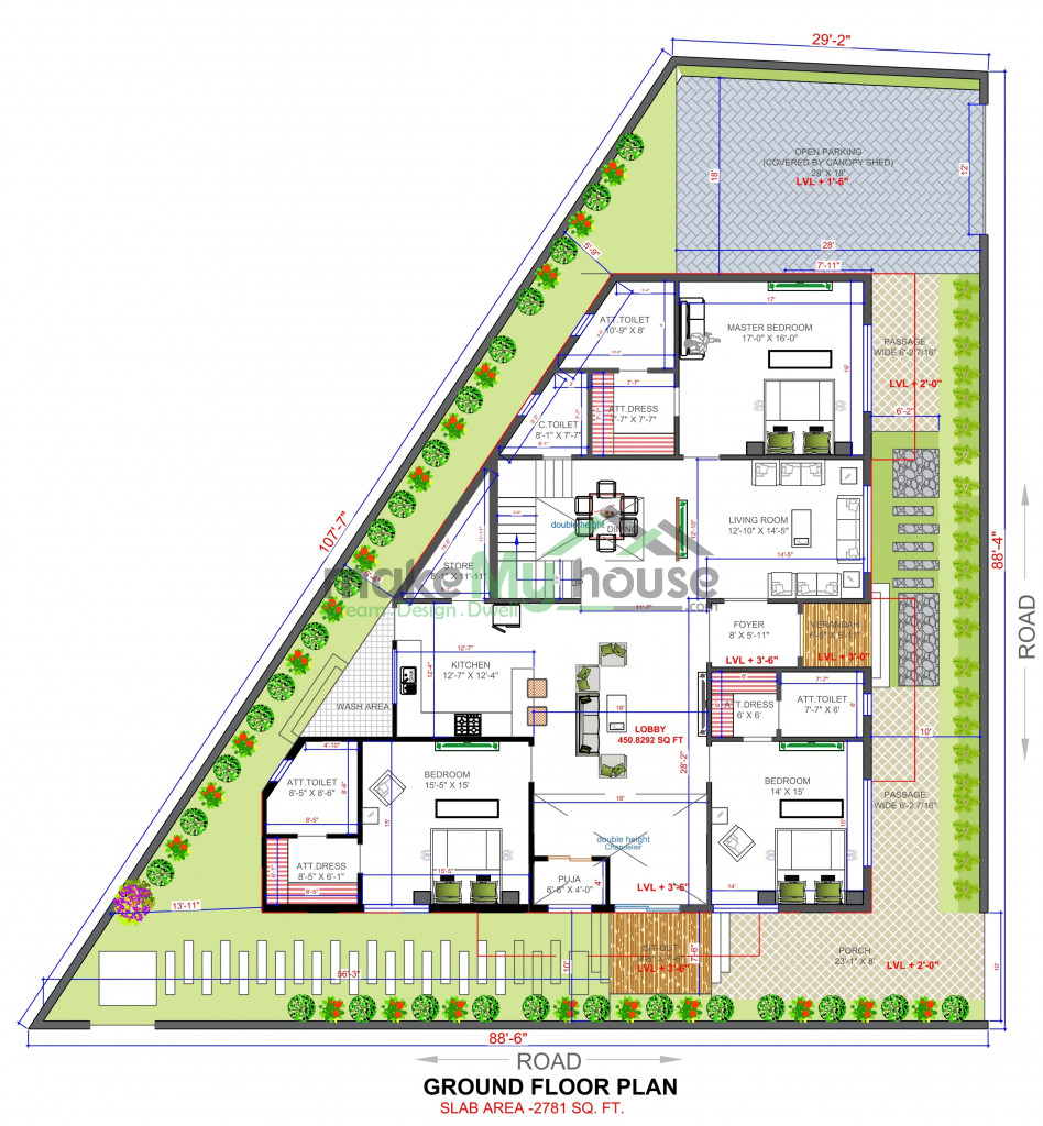 3d elevation for residential house