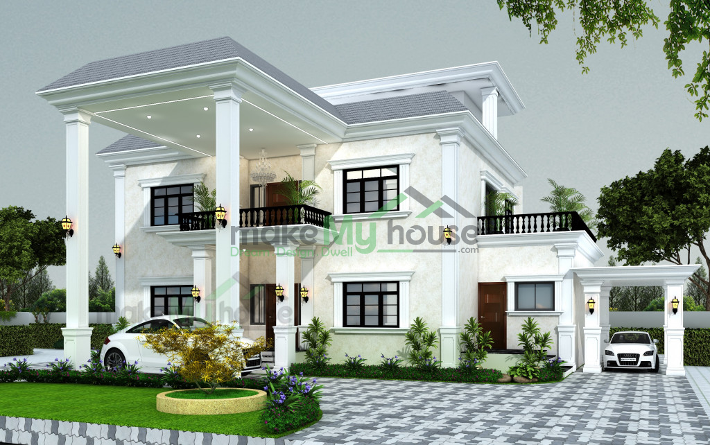 3D elevation designs for villa 