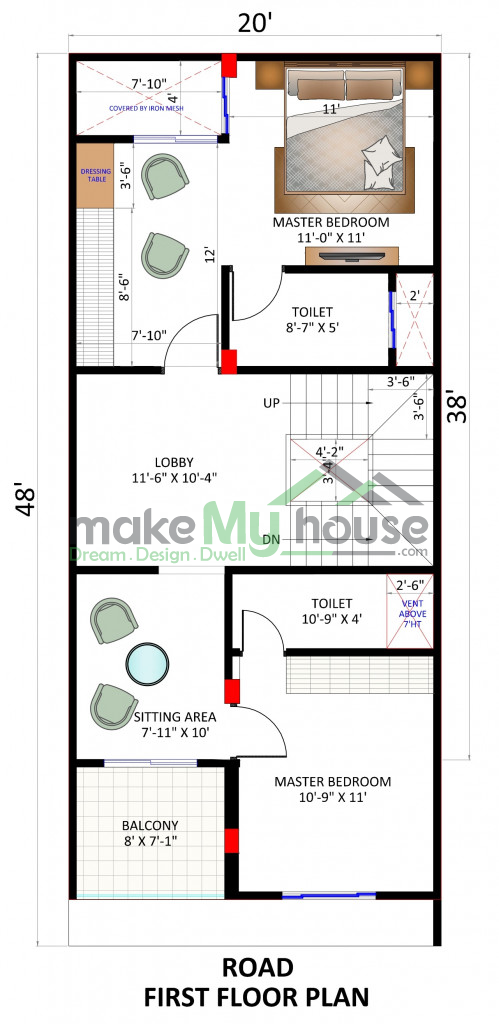 960Sqft House Design