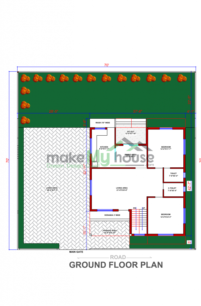 70x70 Floor Plan