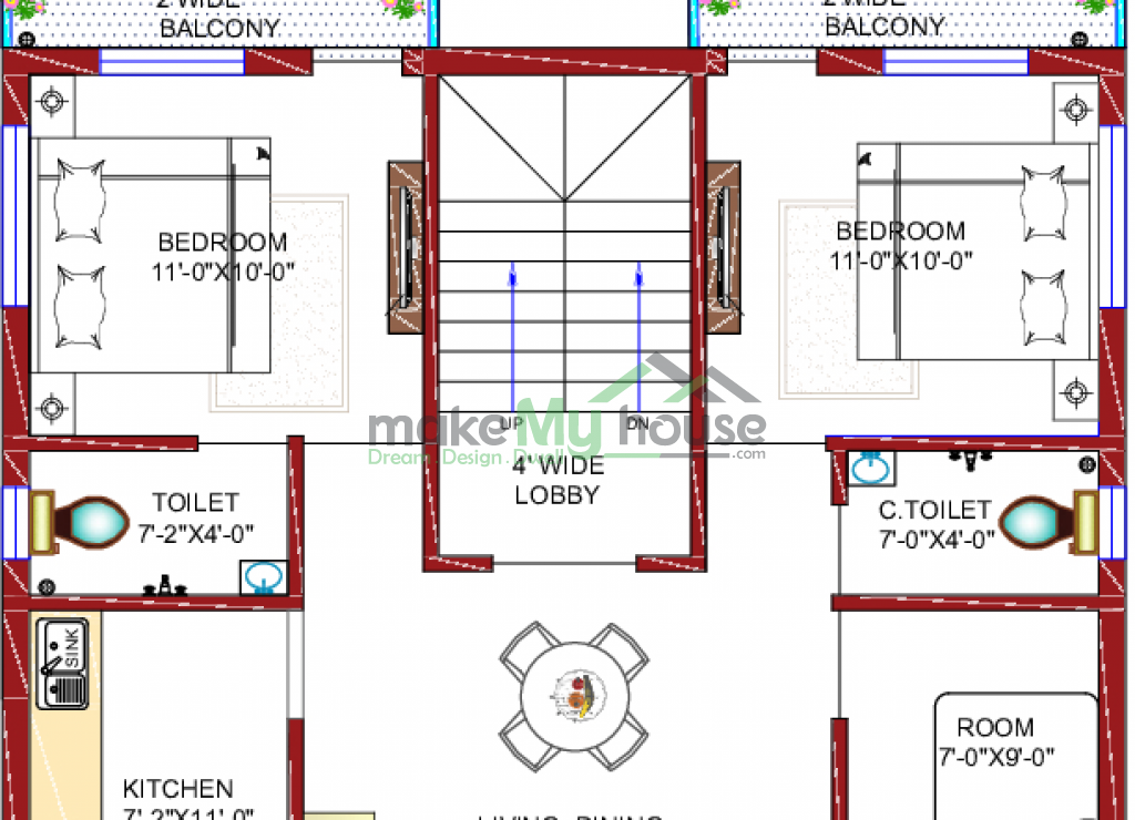 G+2 house design