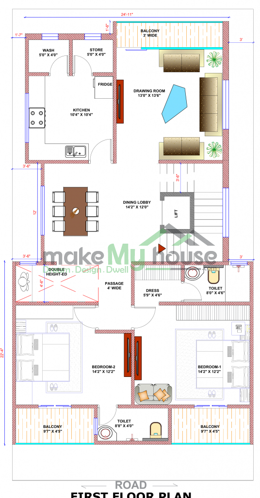 elevation design double floor