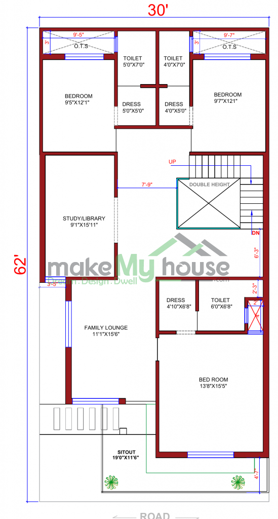 30x62 Floor Plan