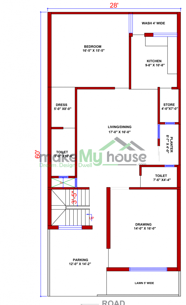 28x60 Floor Plan