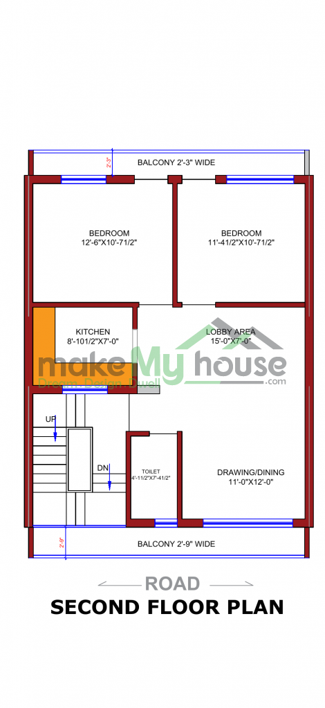 25x45 Floor Plan