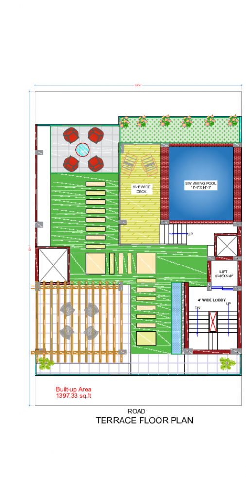 Multistory house with swimming pool