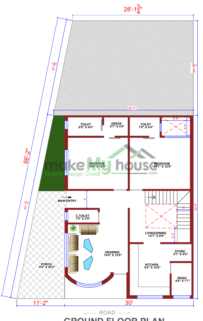 modern house plan elevation