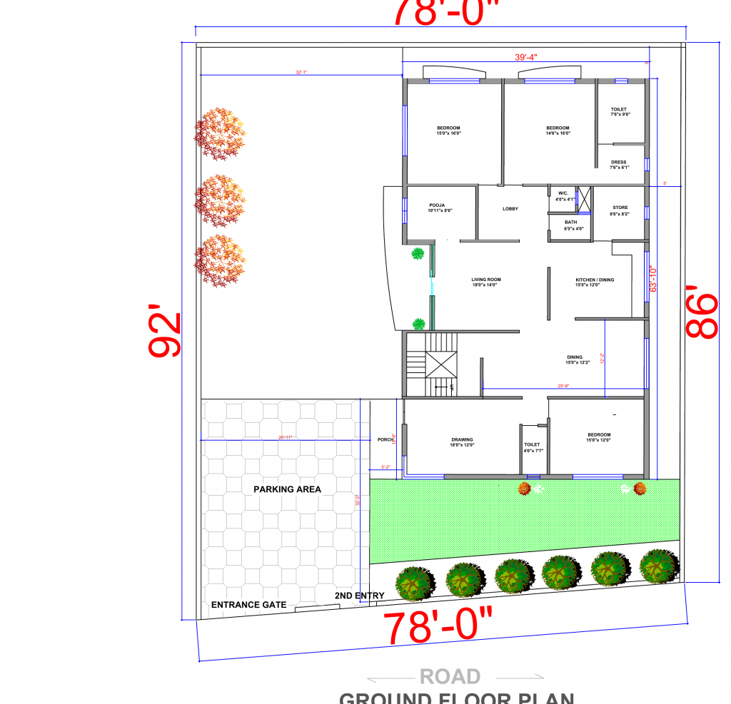 78x92 Floor Plan