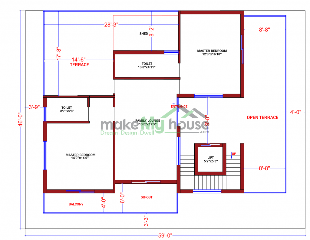 G+2 house design