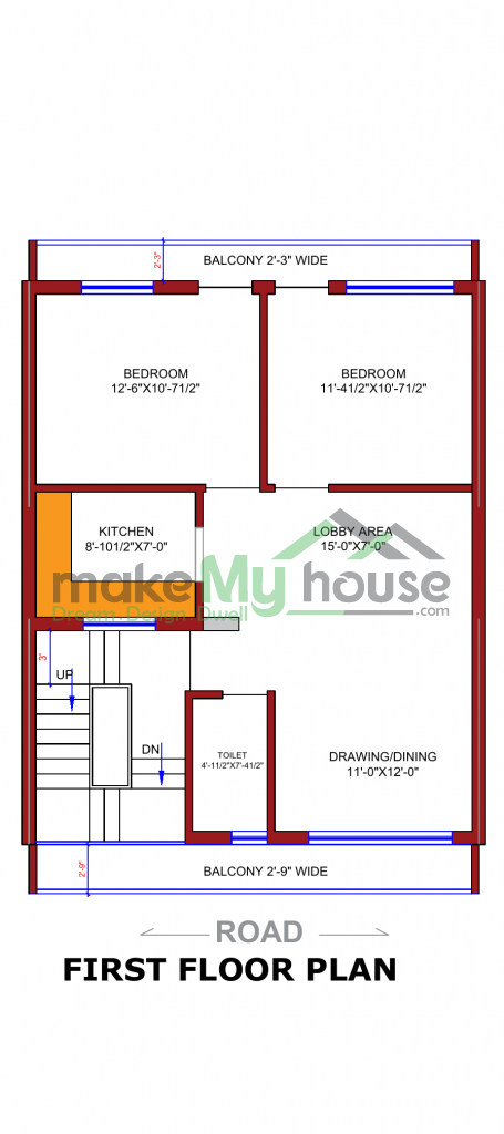 25x45 Floor Plan