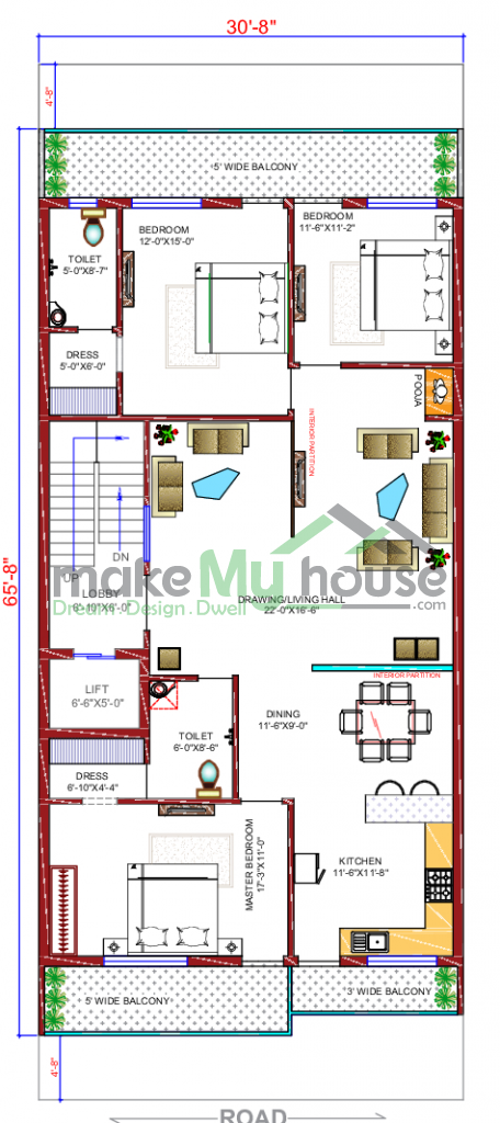 30x75 Floor Plan