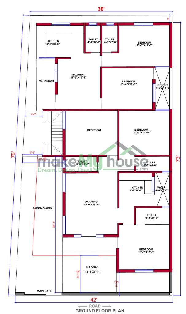 Three Floor House Design