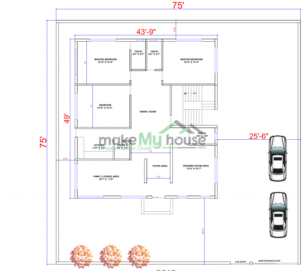 75x75 Floor Plan