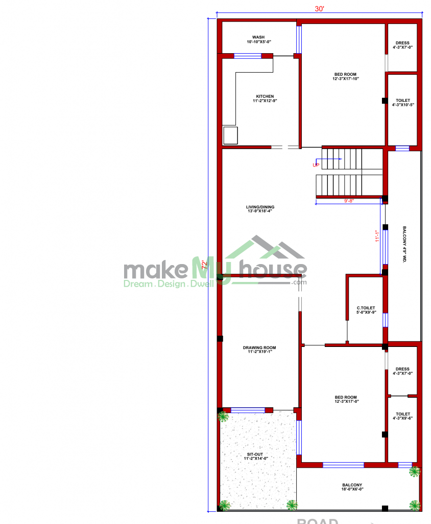 floor plan with lawn