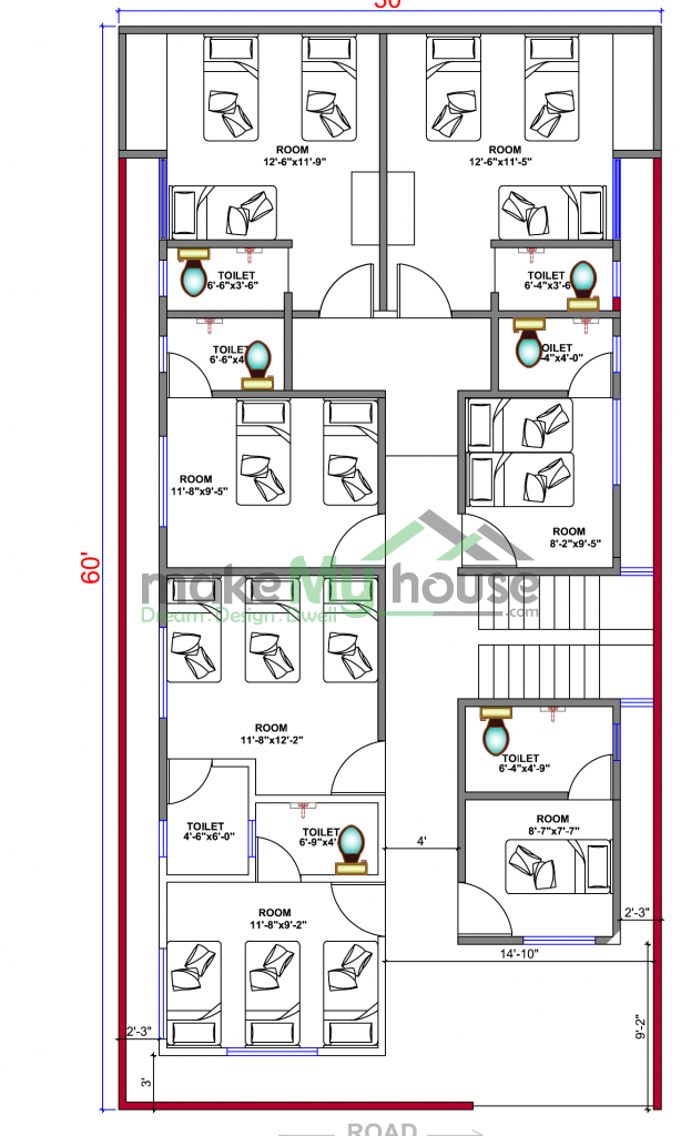 G+2 house design