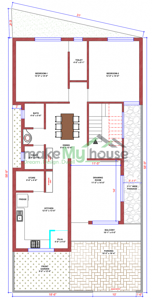 plan of duplex house