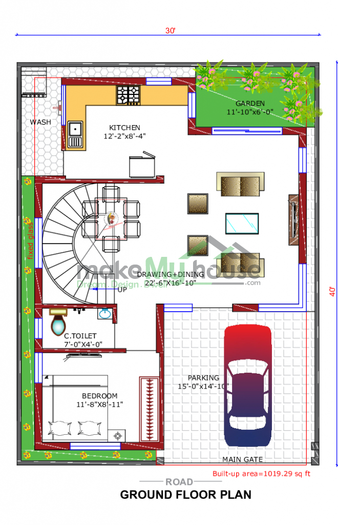 30x40 House Plan