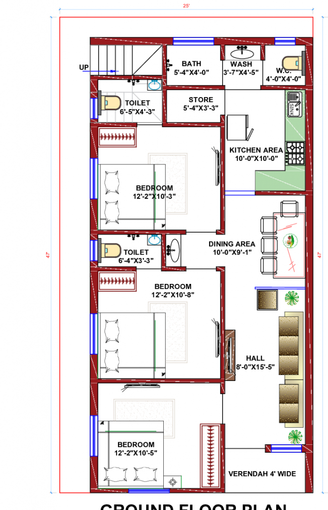 double story house floor plan