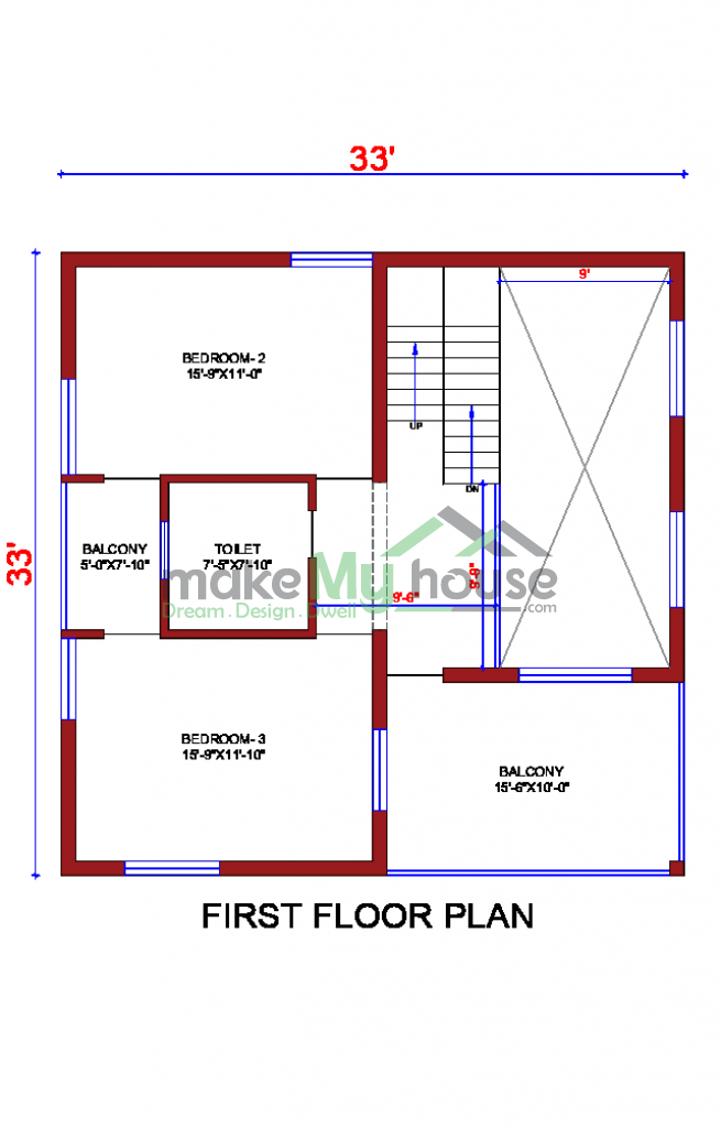 33x33 House Plan