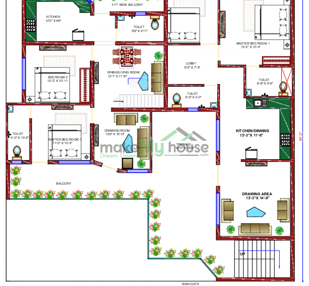 55x60 Floor Plan