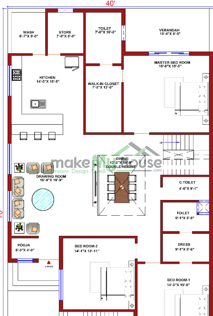 2 storey house layout plan