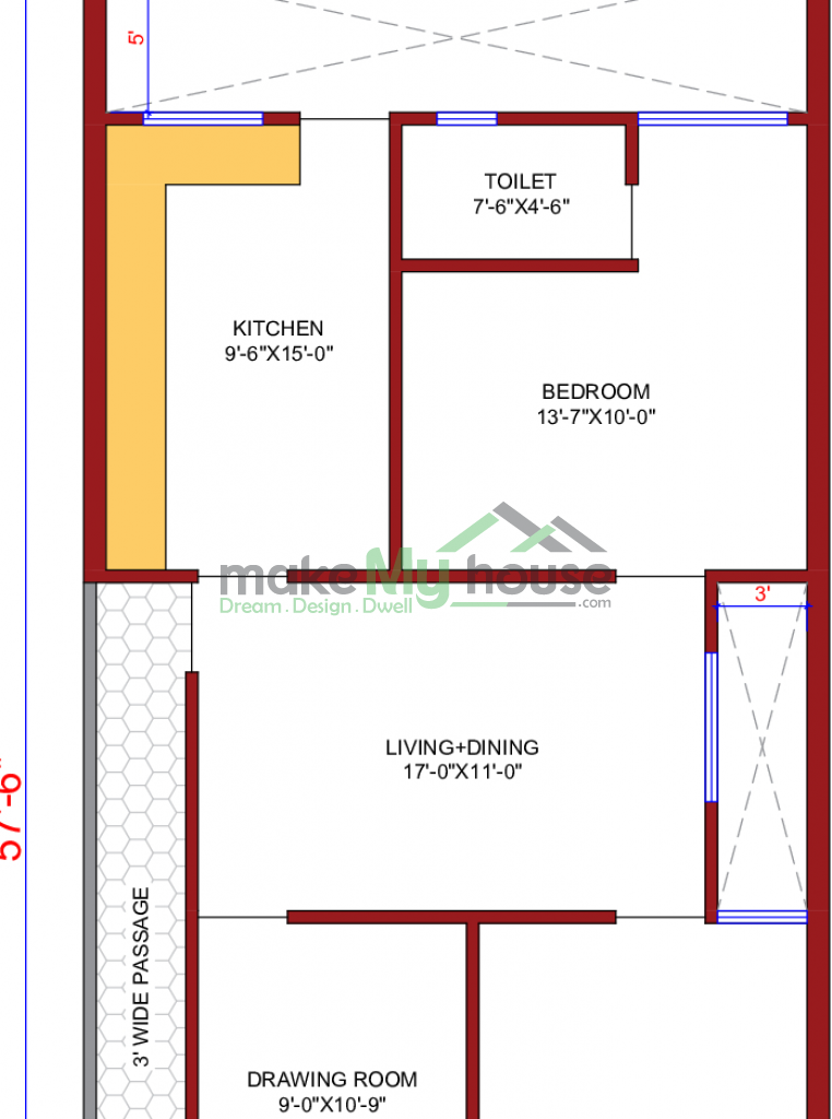 25x57 Floor Plan