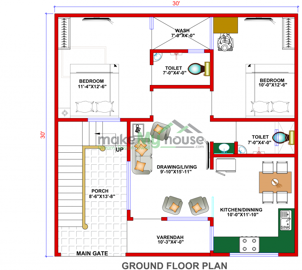 modern house plan elevation