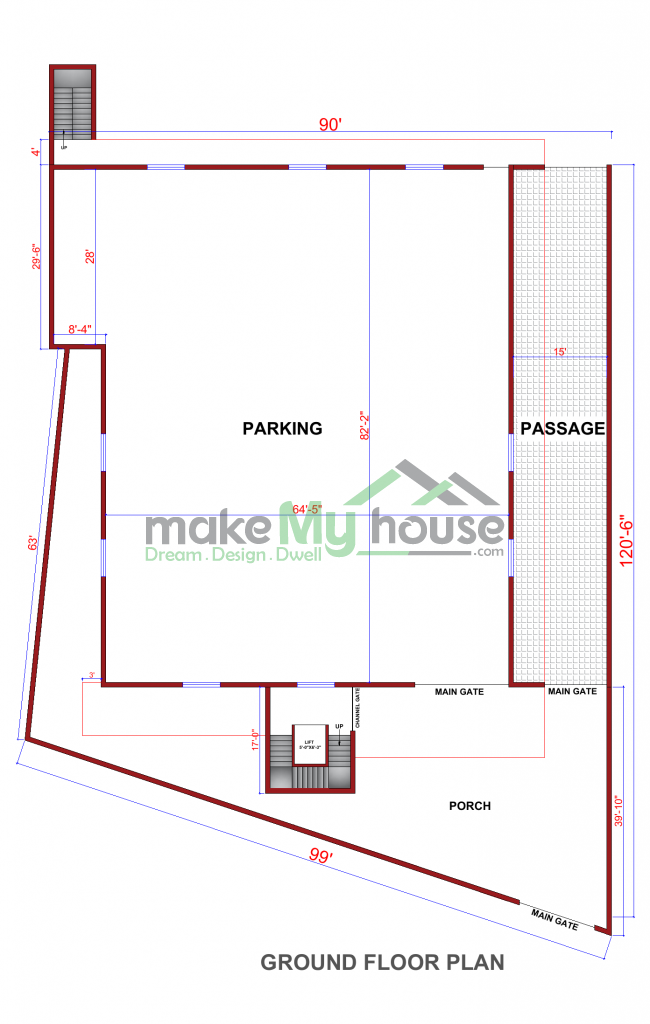 modern house plan elevation