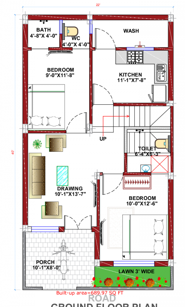 West facing floor plan