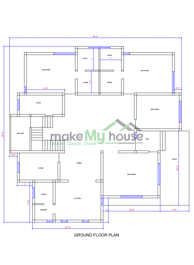 54x59 Floor Plan