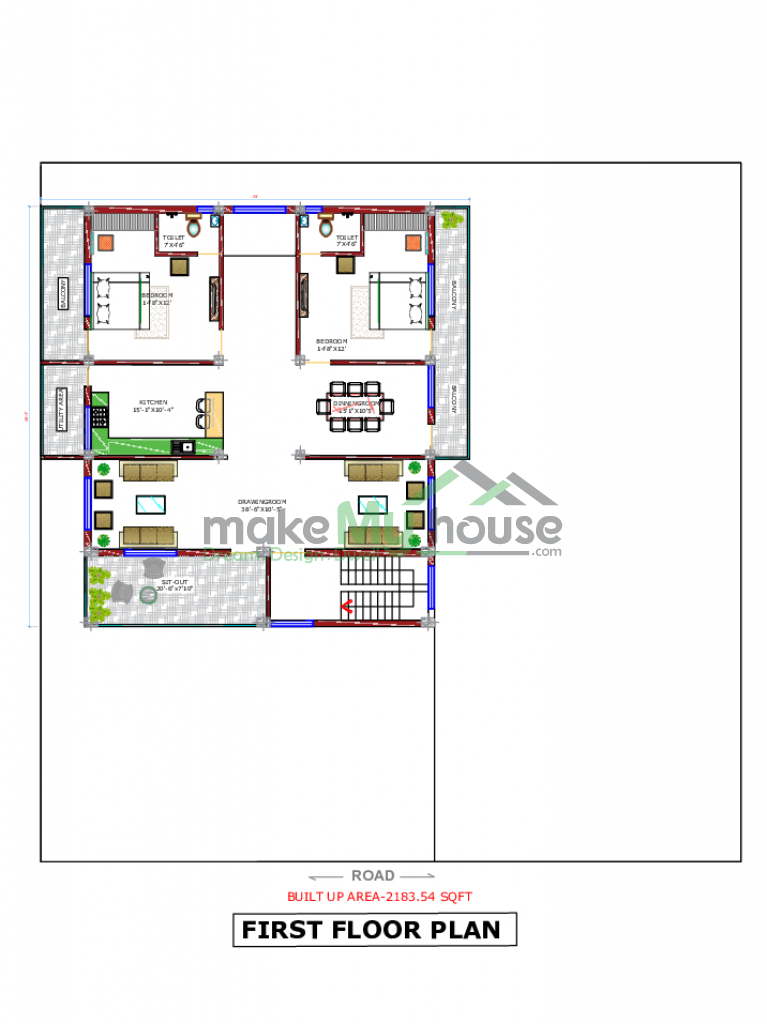 duplex house front view