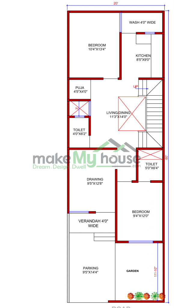 20x60 House Plan