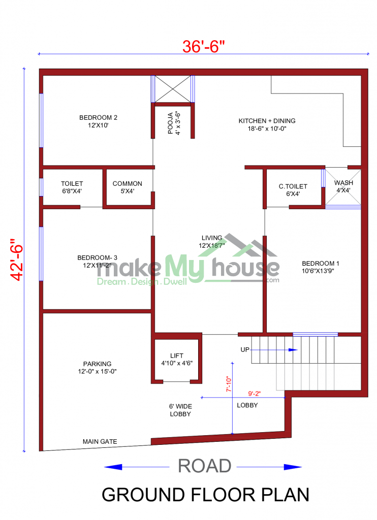 residential cum commercial apartment floorplan