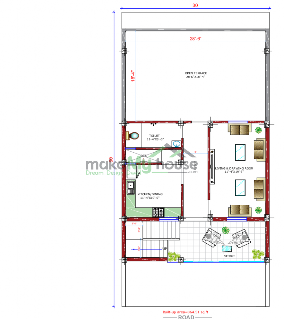 residential cum commercial floor plan