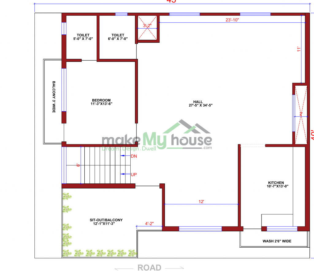 4 BHK 2 Storey House Plan