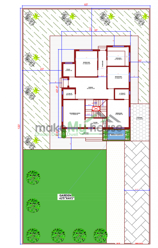 65x120 Floor Plan