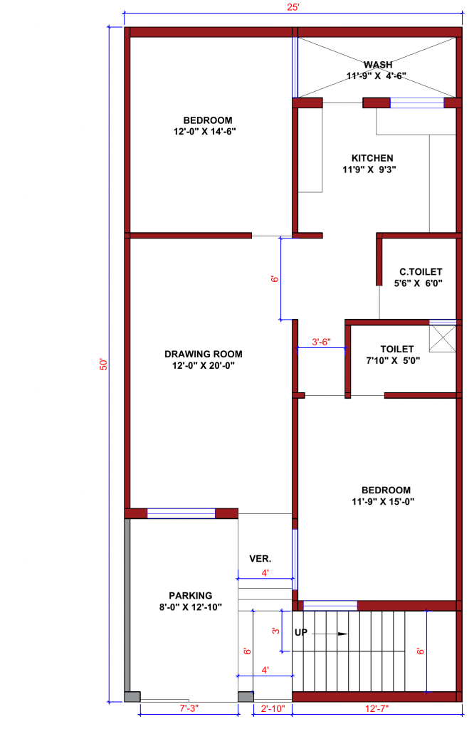 25x50 Floor Plan 