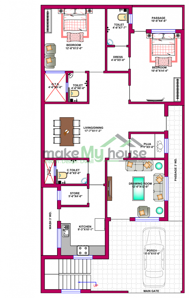 plan of duplex house