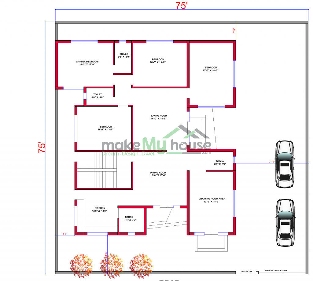 75x75 Floor Plan