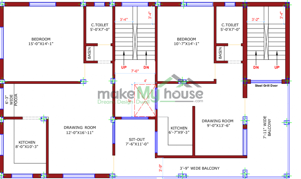 Triplex floor plan