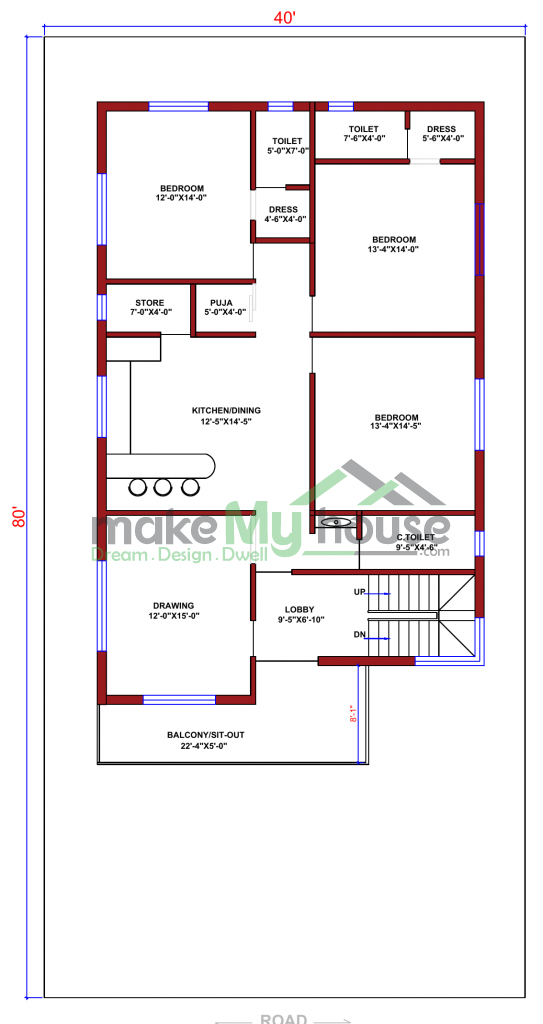 40x80 Floor Plan