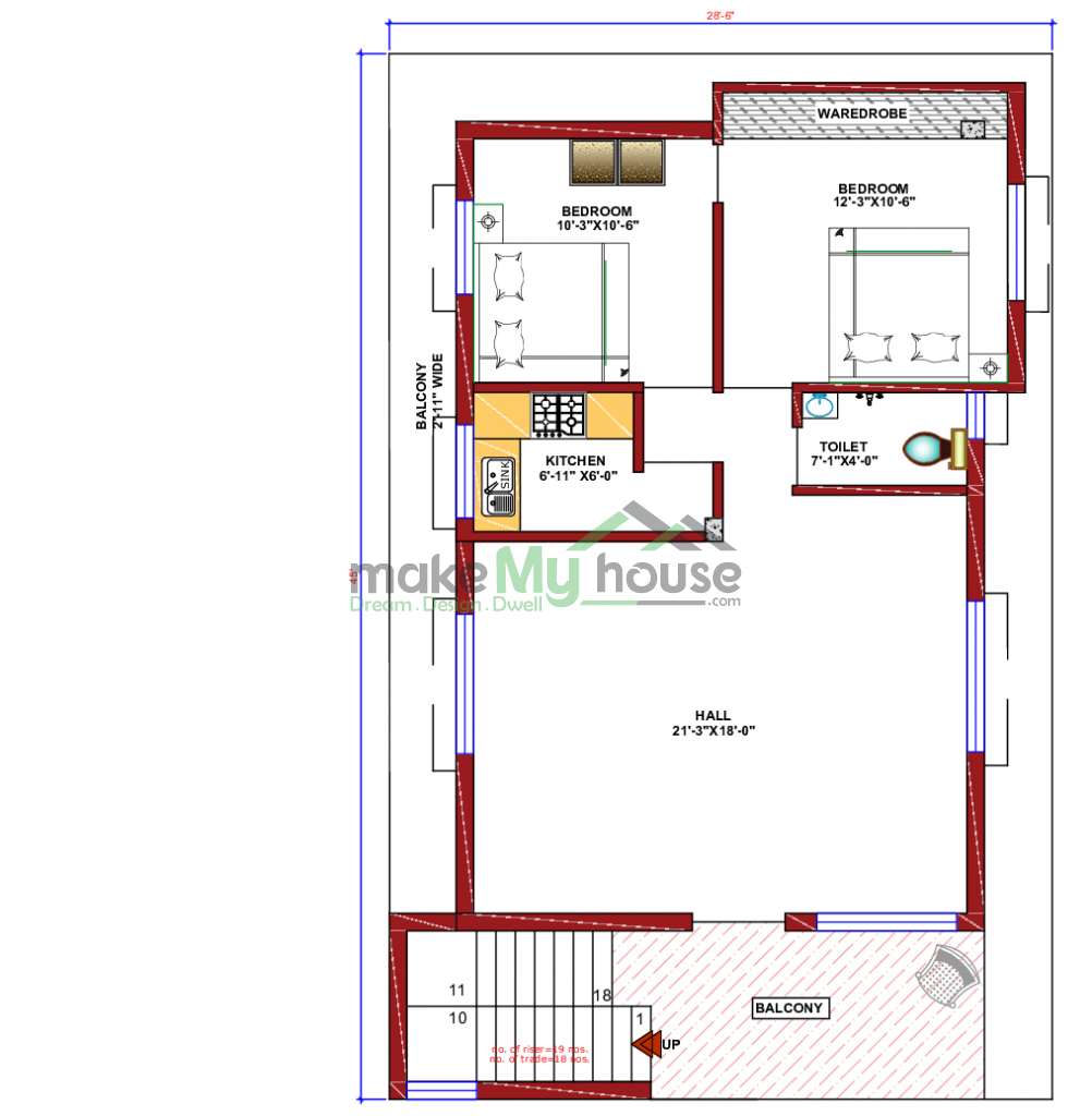 triplex house floor plan